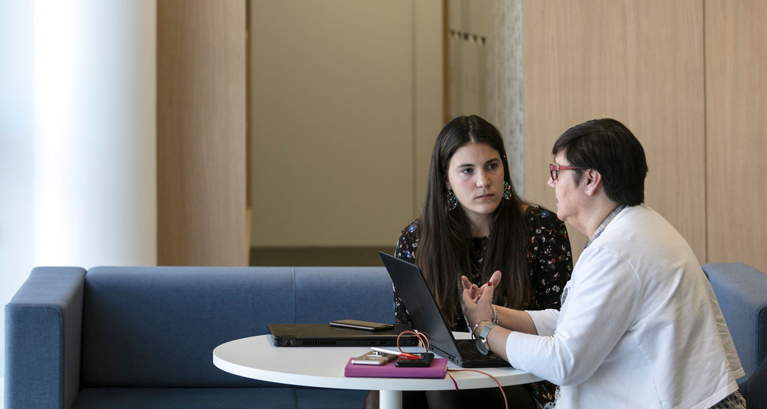 Two women in an office