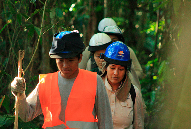 A group of people from communities in Repsol&apos;s area of influence