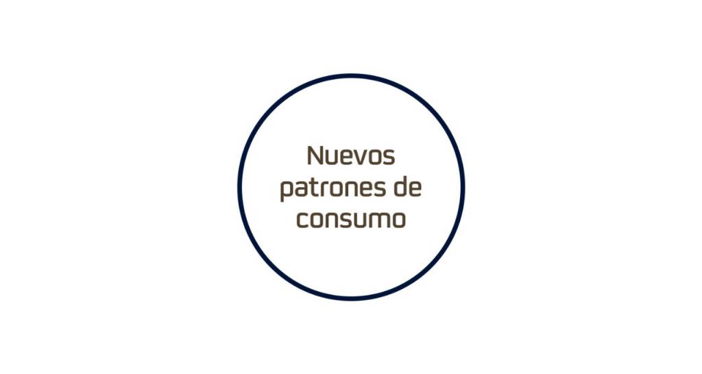 Círculo azul con frase sobre nuevos patrones