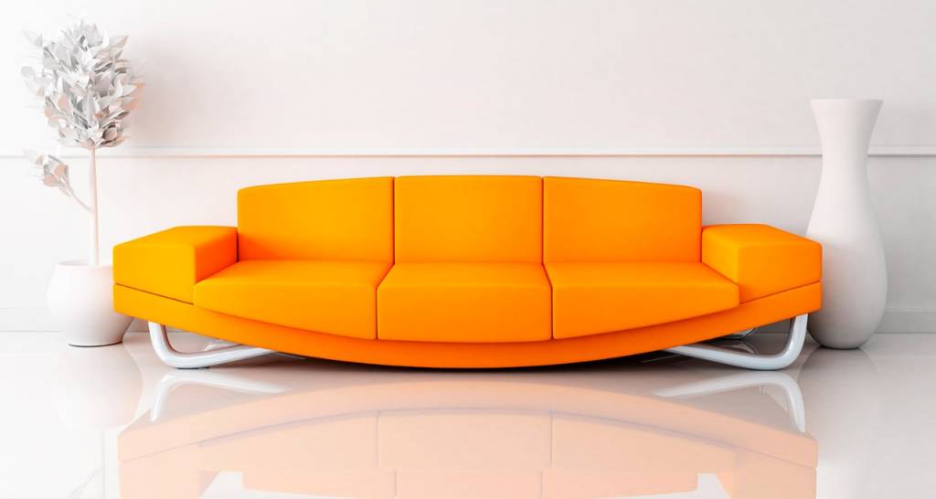 An orange sofa