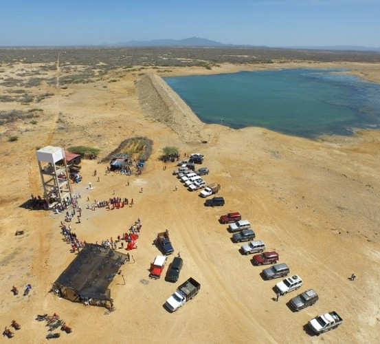 Vista área de la zona de exploración en la Guajira.. 