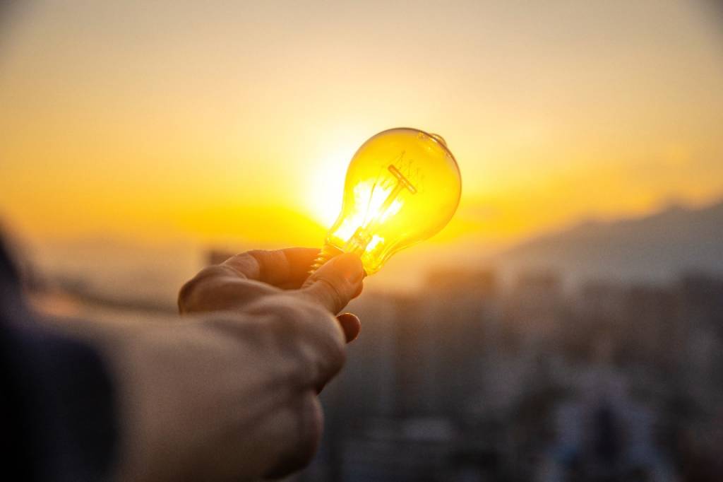 A lightbulb against the sun